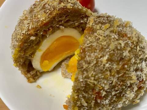 オーブンで揚げずにヘルシー⭐半熟スコッチエッグ